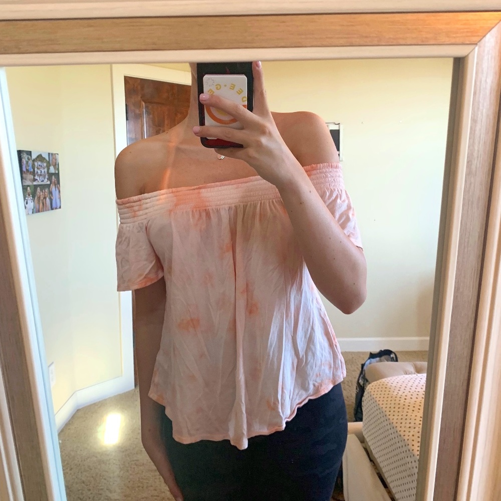 ORANGE & PEACH OFF THE SHOULDER TOP